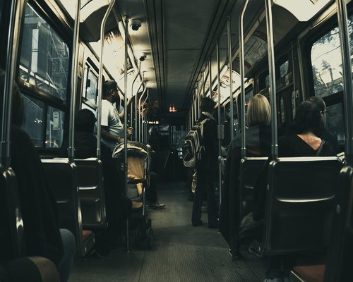 View from a bus window during a daily commute