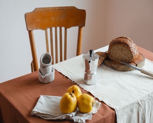 A simple everyday home breakfast setting in Chile